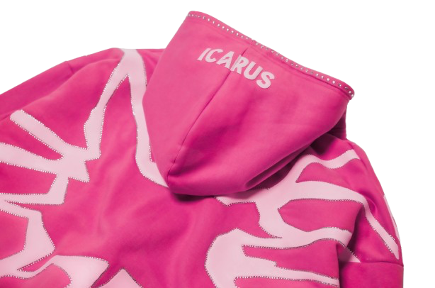 “Fallen” Pink Puff Print Rhinestone Sweatshirt