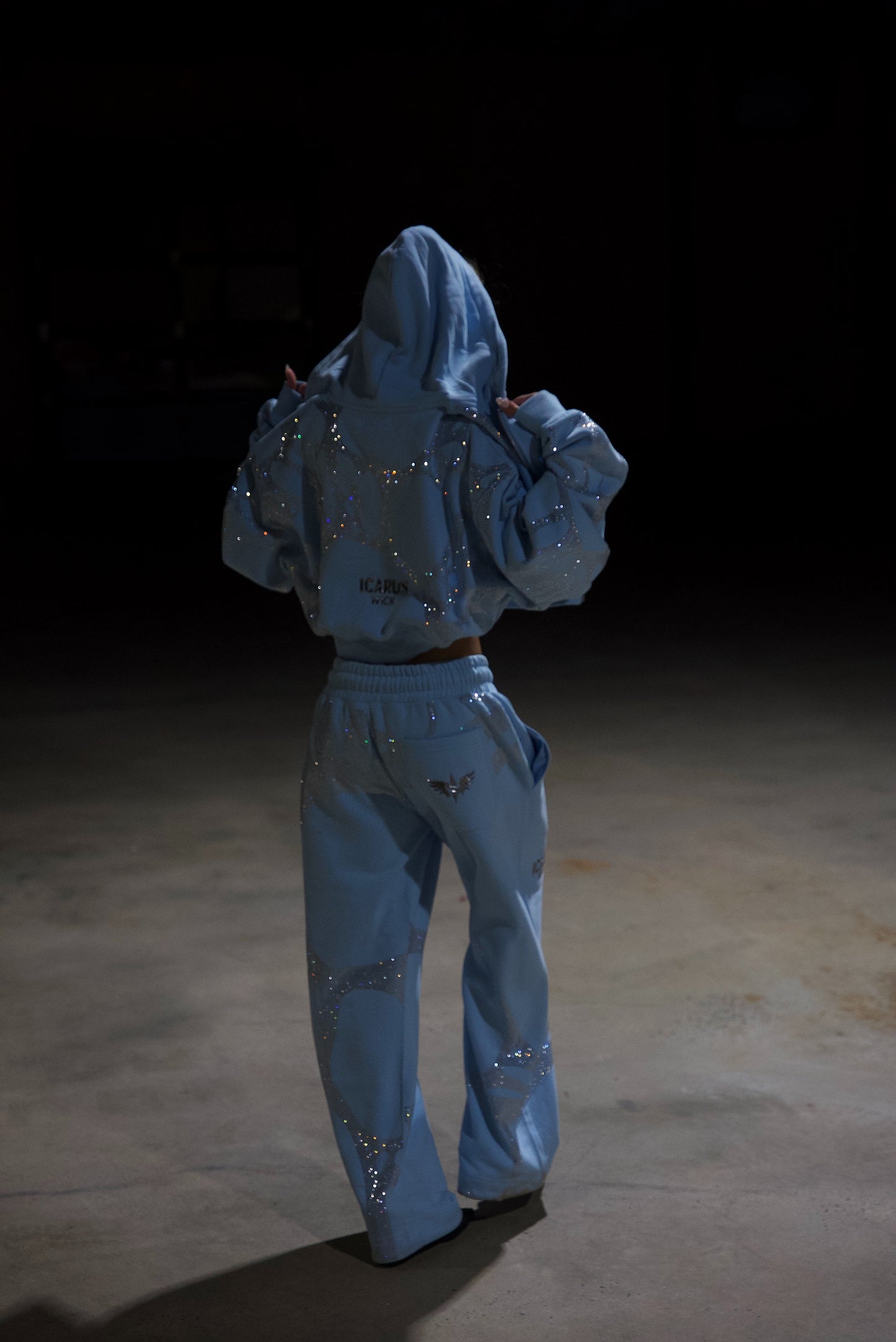 Ascent Rhinestone Sweatpants - BLUE