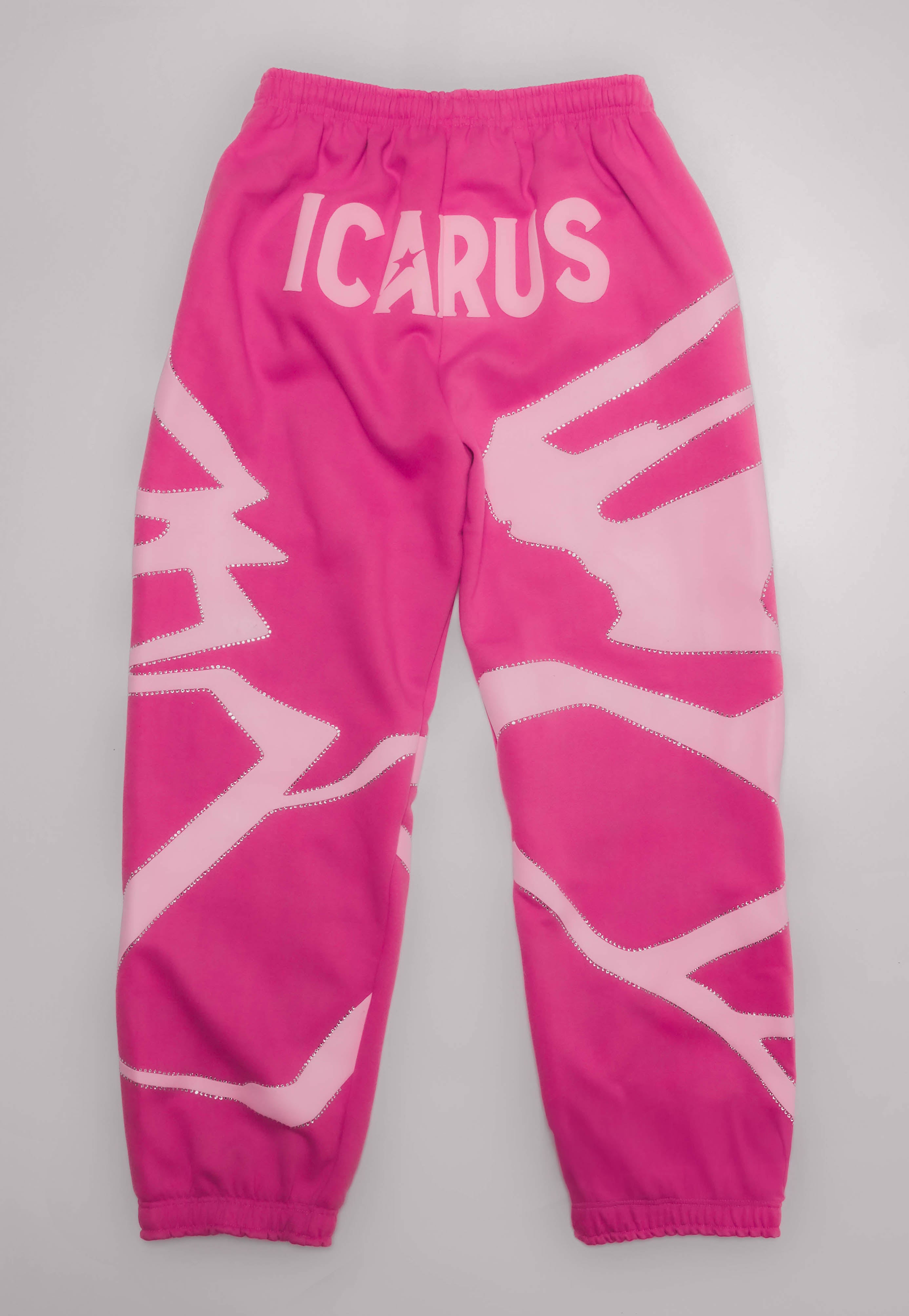 “Fallen” Pink Puff Print Rhinestone Sweatpants