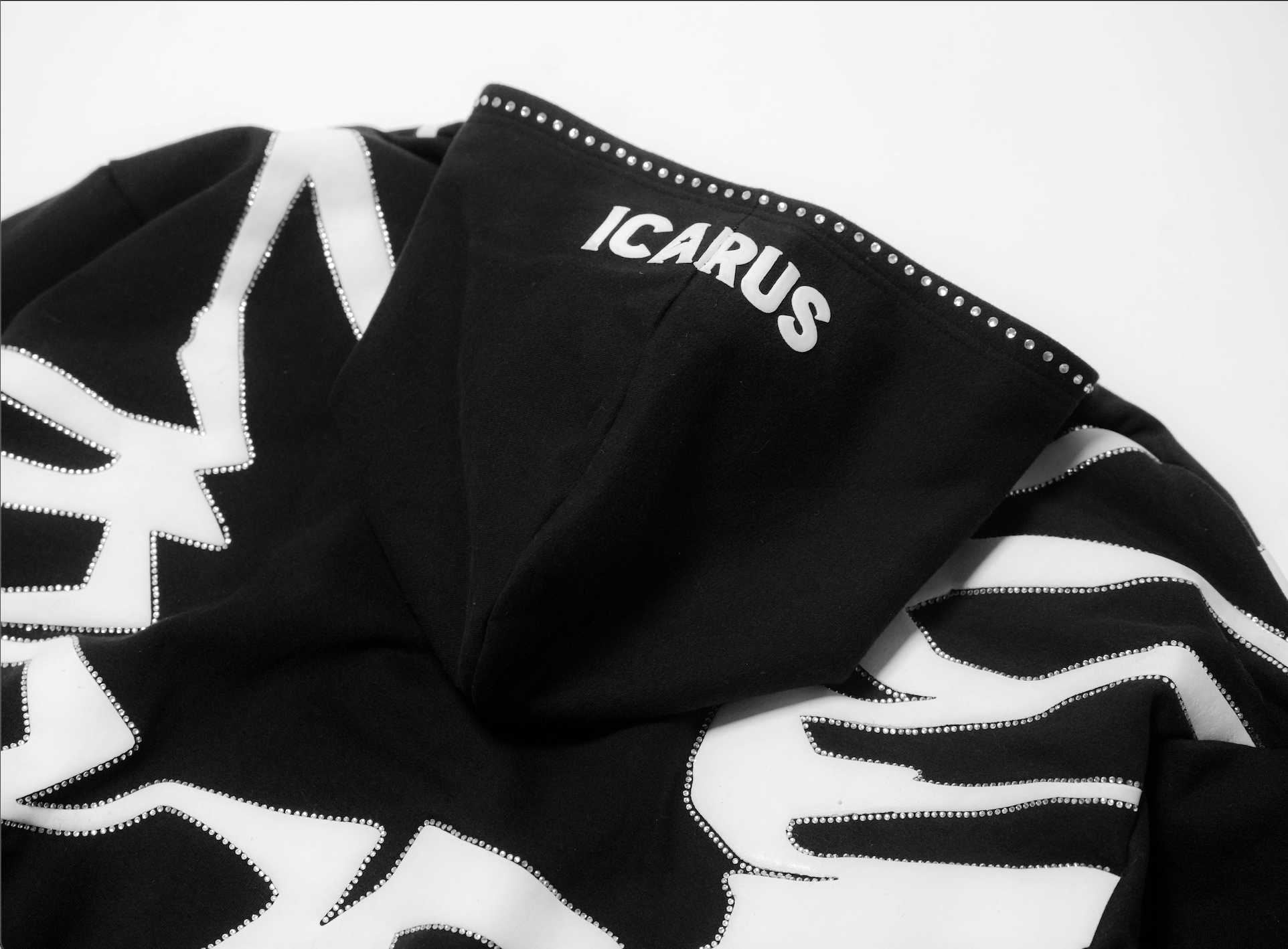 “Fallen” Black Puff Print Rhinestone Sweatshirt