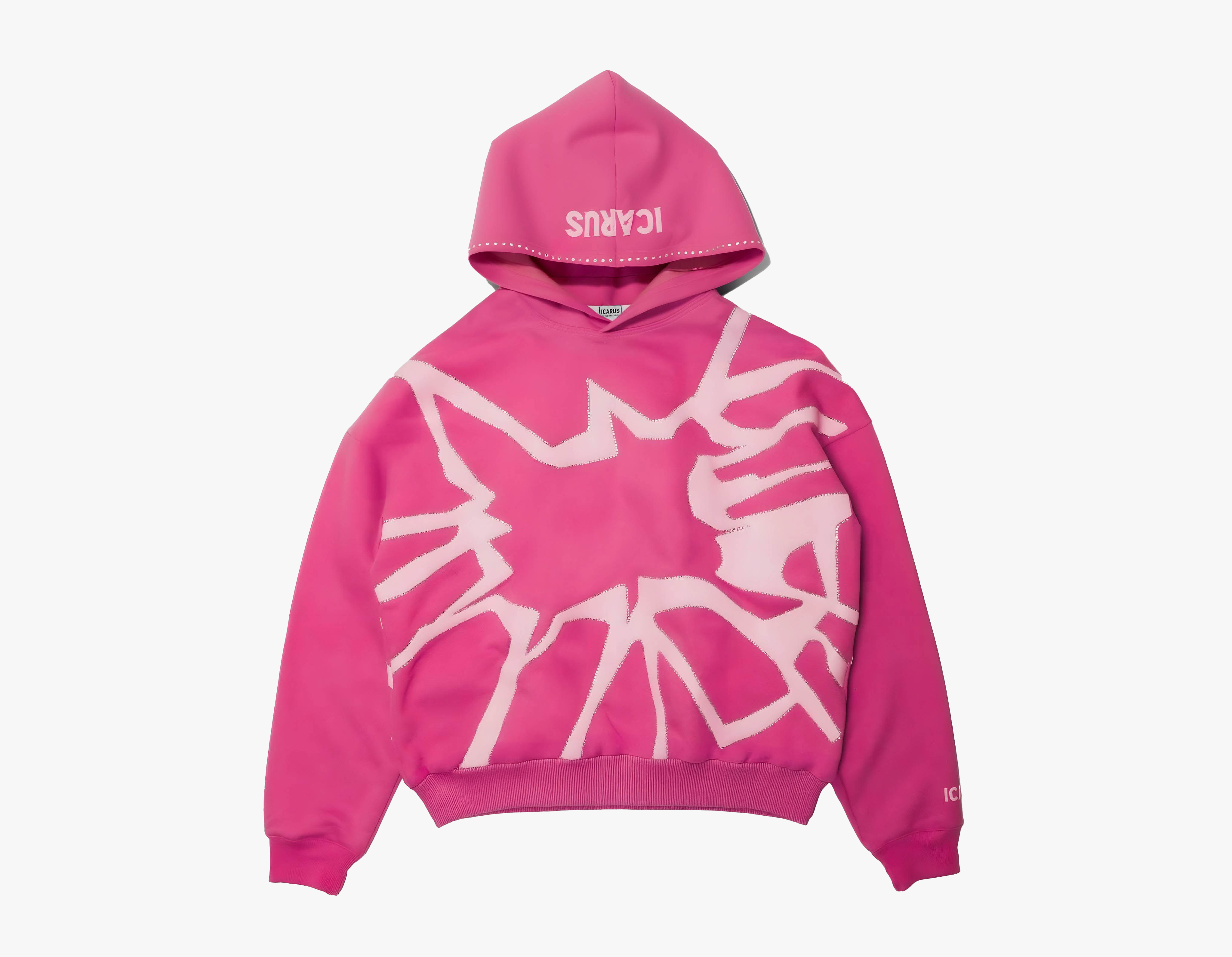 “Fallen” Pink Puff Print Rhinestone Sweatshirt