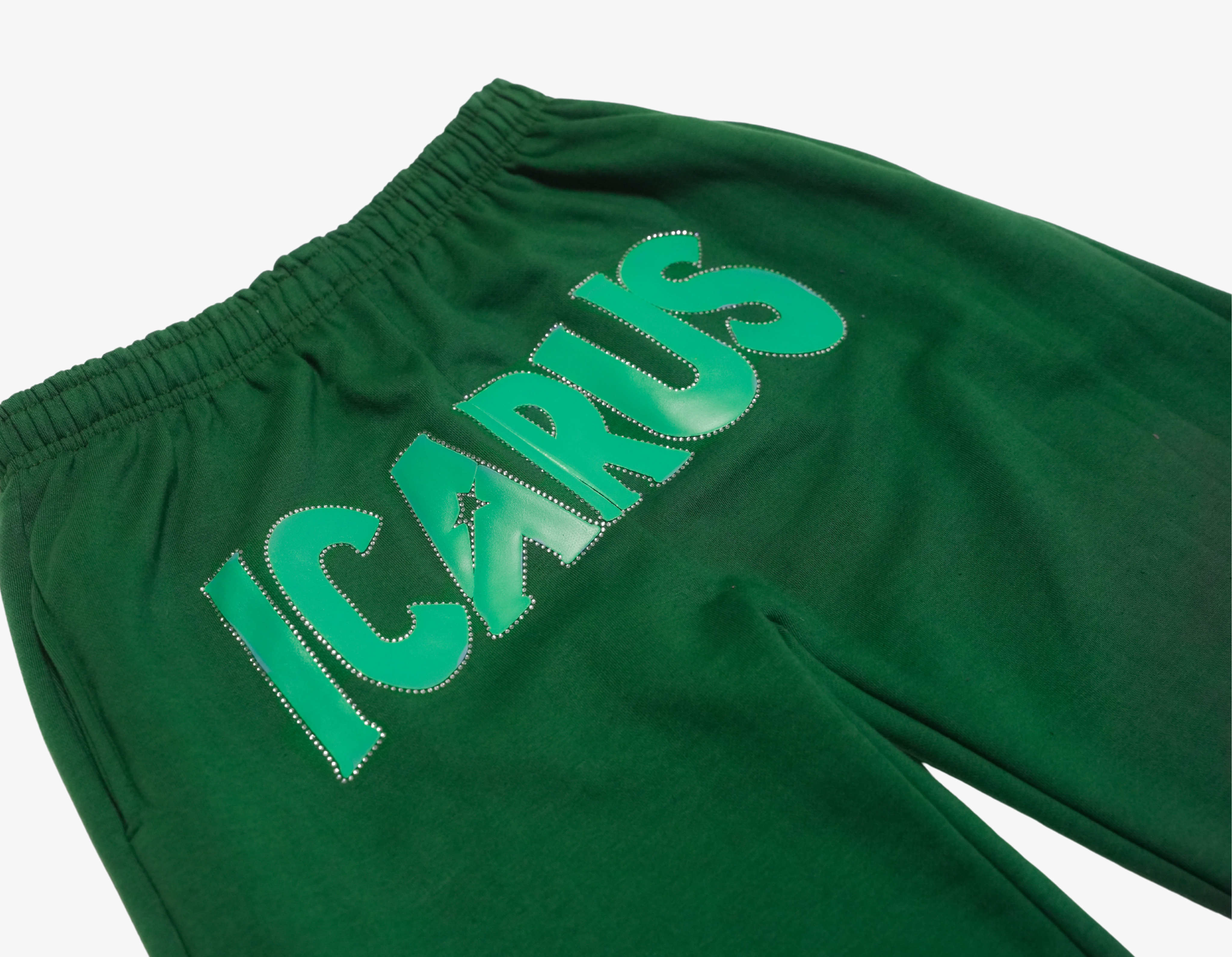 Altura Green Puff Rhinestone Sweatpants
