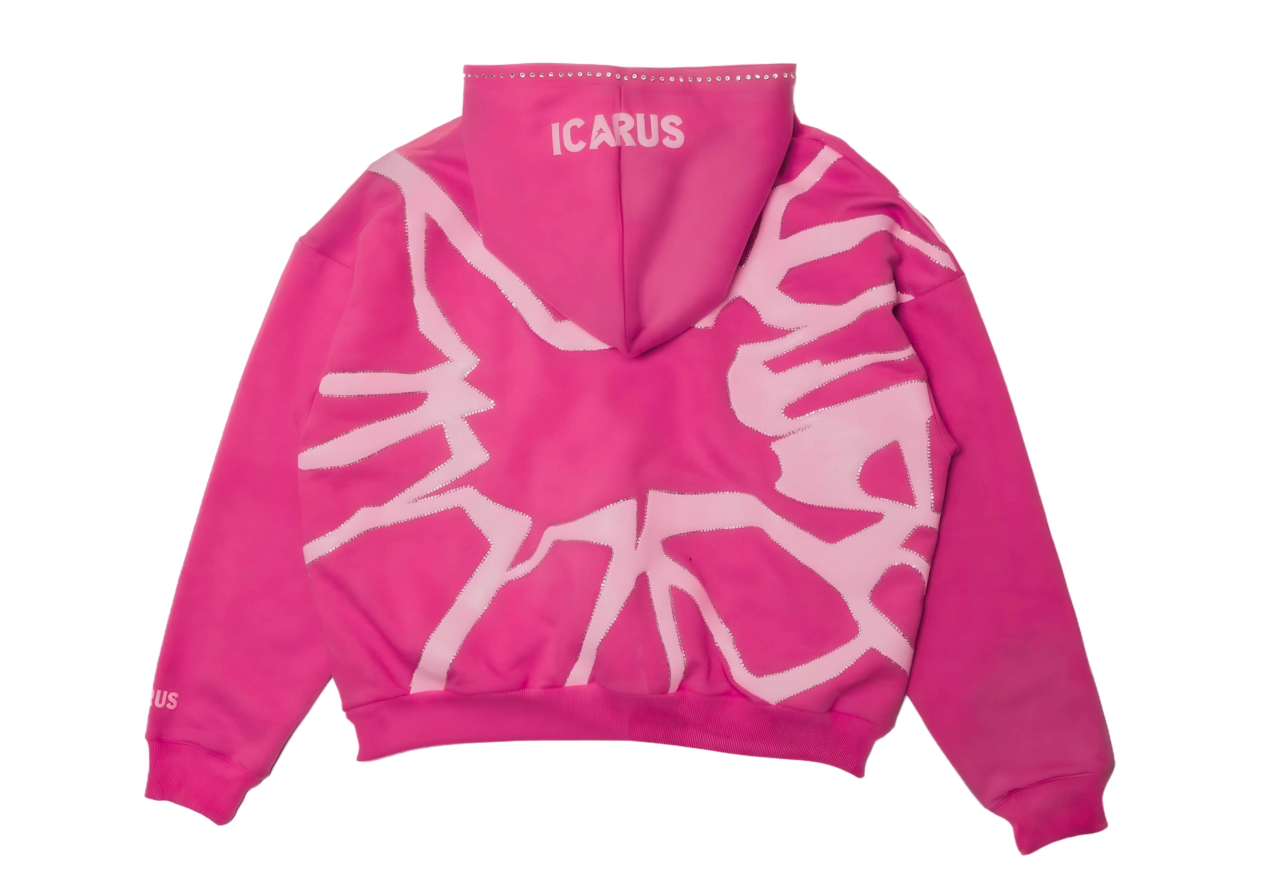 “Fallen” Pink Puff Print Rhinestone Sweatshirt