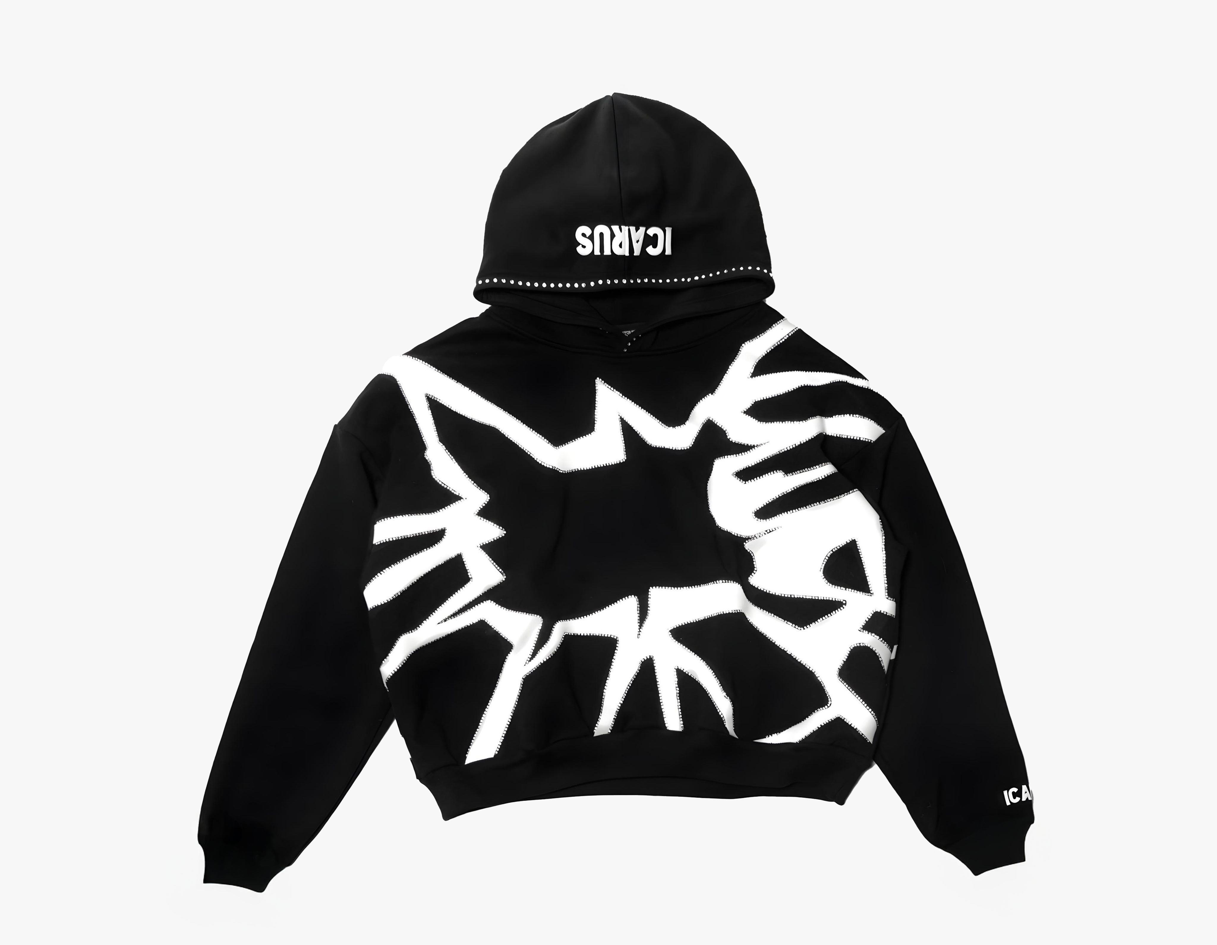“Fallen” Black Puff Print Rhinestone Sweatshirt
