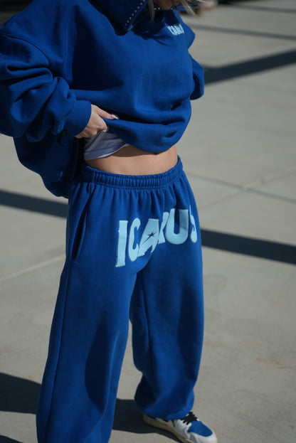 Royal Blue Rhinestone Sweatpants