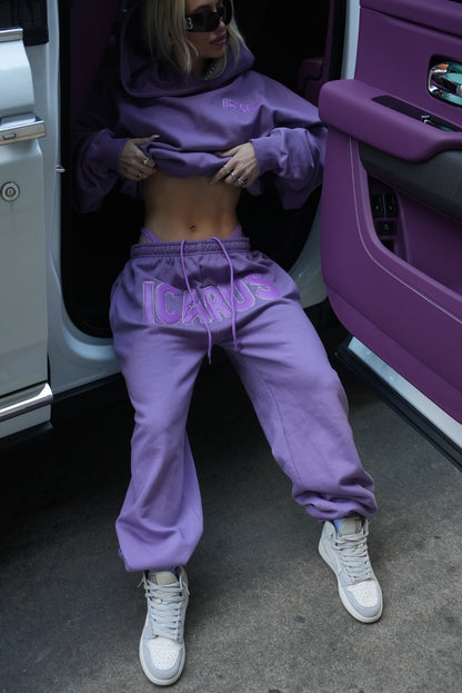 Purple Rhinestone Sweatpants