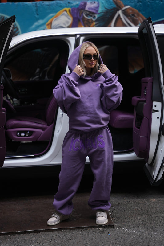 Purple Rhinestone Sweatpants