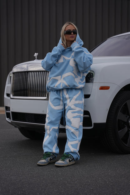 Baby Blue Rhinestone Sweatpants