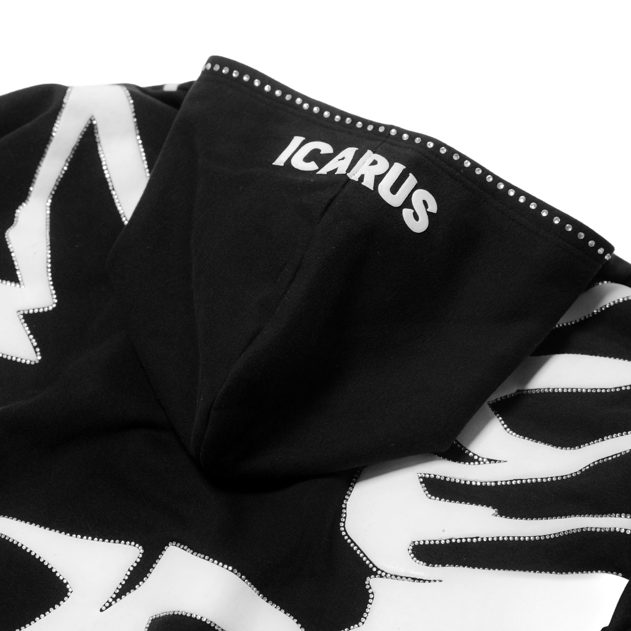 "Fallen” Black & White Puff Print Rhinestone Sweatshirt
