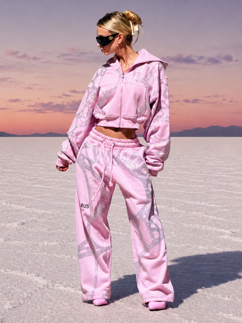 Ascent Rhinestone Sweatpants - PINK