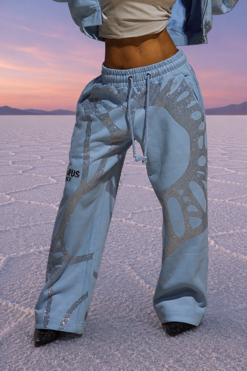 Ascent Rhinestone Sweatpants - BLUE