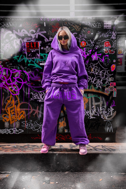 Purple Rhinestone Sweatpants