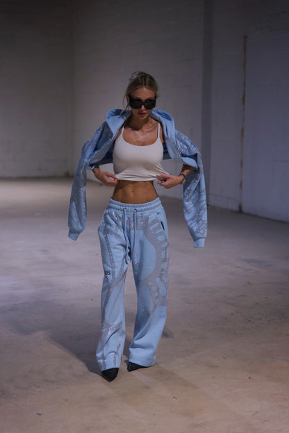 Ascent Rhinestone Sweatpants - BLUE