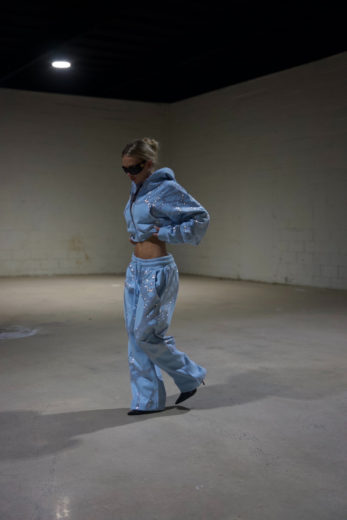Ascent Rhinestone Sweatpants - BLUE