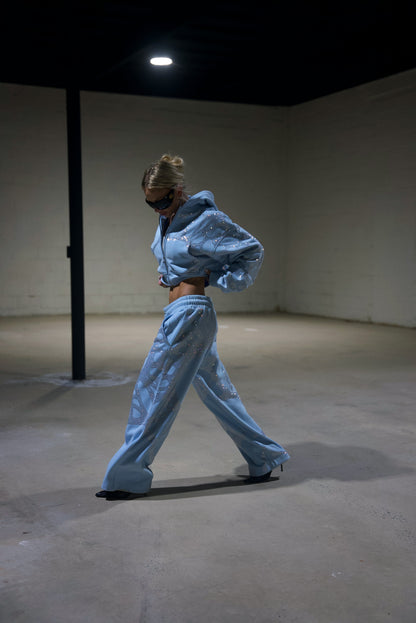 Ascent Rhinestone Sweatpants - BLUE