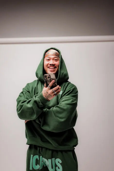 Green Rhinestone Sweatpants